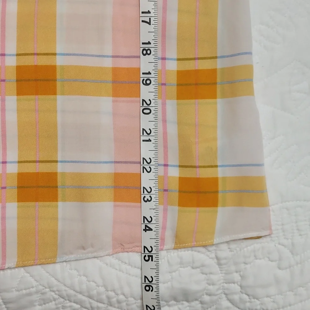 a.n.a Woman's Summer Sleeveless Plaid Button Down Flowy Blouse, Size 3X Like New